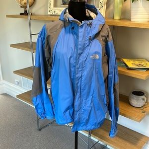 North Face blue and grey HyVent winter ski jacket shell